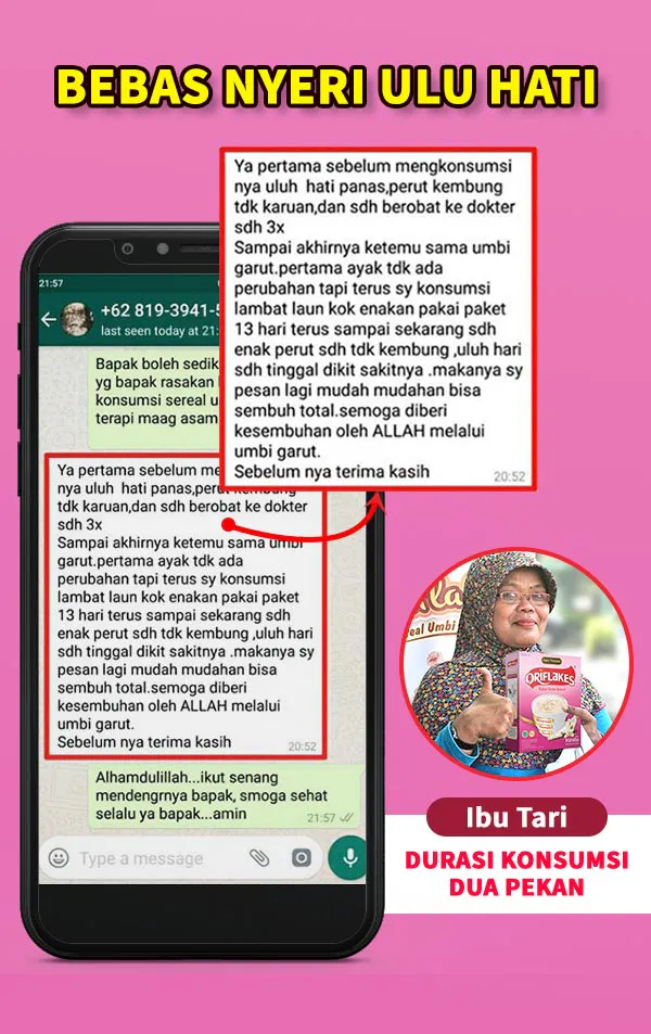 Testimoni pengguna Oriflakes umbi garut