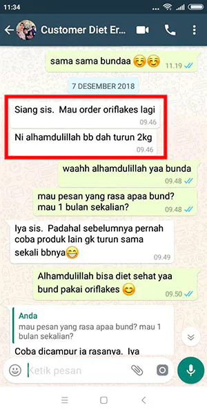 Testimoni pengguna Oriflakes umbi garut