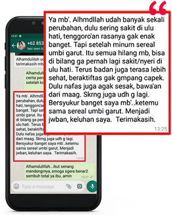 Testimoni pengguna Oriflakes umbi garut
