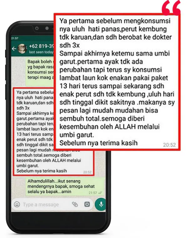 Testimoni pengguna Oriflakes umbi garut