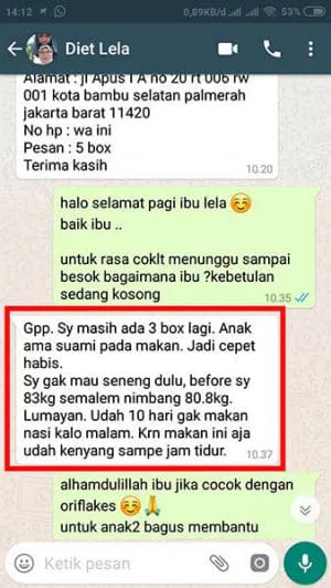Testimoni pengguna Oriflakes umbi garut
