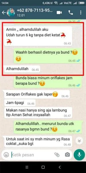 Testimoni pengguna Oriflakes umbi garut