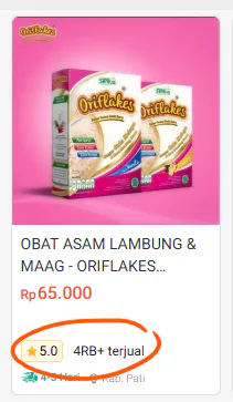 Bukti penjualan Oriflakes online