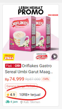 Bukti penjualan Oriflakes online